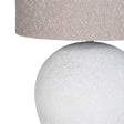 White &amp; Cream Stone Table Lamp with Shade