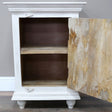 White Distressed Bedside Cabinet