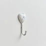 White Distressed Metal Heart Wall Hook