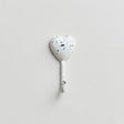 White Distressed Metal Heart Wall Hook