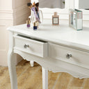 White Dressing Table &amp; Mirror Set - Victoria Range