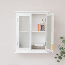 White Frosted Glass Wall Cabinet