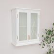 White Frosted Glass Wall Cabinet
