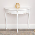 White Half Moon Console Table - Pays Blanc Range