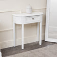 White Half Moon Table - Daventry White Range