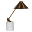 White Marble & Antique Brass Desk Lamp