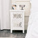 White Mirrored Lattice Bedside Table - Sabrina White Range