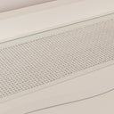 White Painted Curved 3 Drawer Console Table with Glass Top - Austin White Range