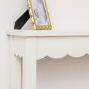 White Scalloped Console Table - 93cm x 81cm