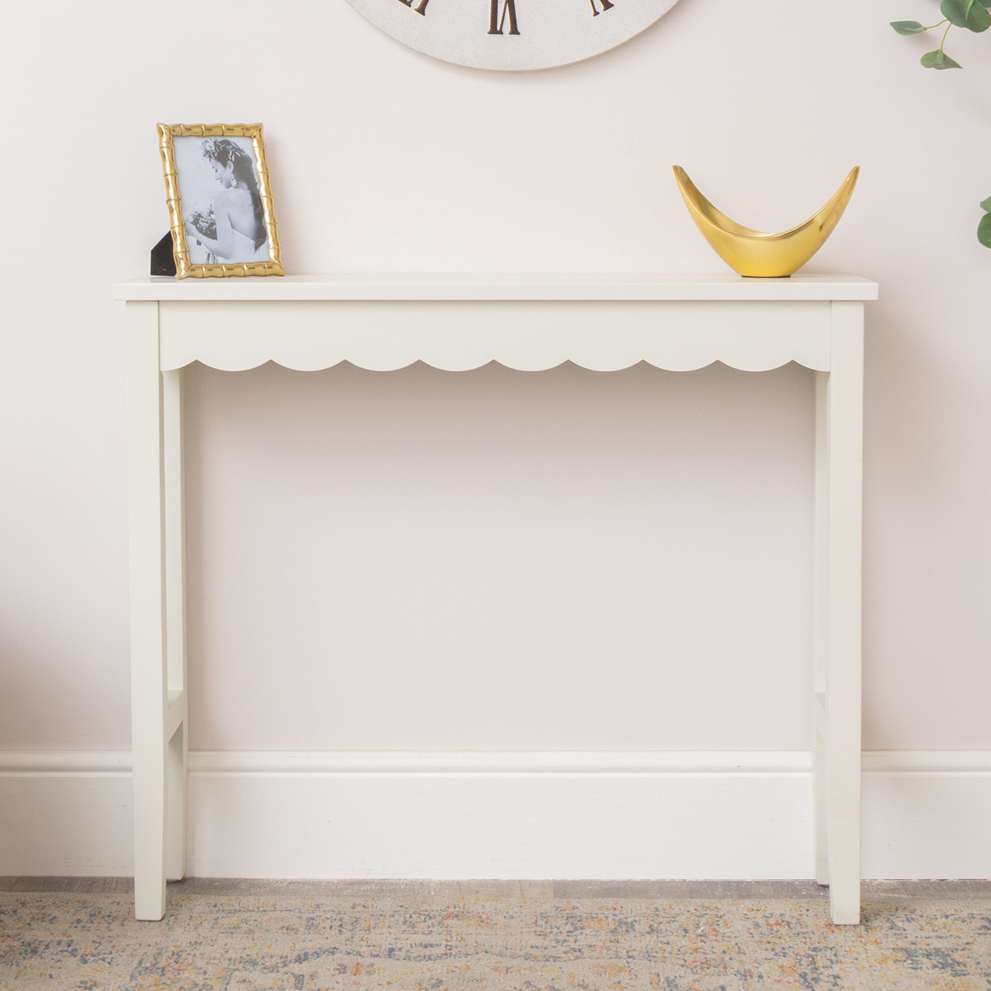 Ivory Scalloped Console Table - 93cm x 81cm – Melody Maison
