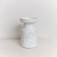 White Speckled Metal Round Pillar Candle Holder - 18cm