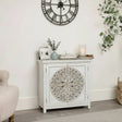 White & Wooden Two Door Sideboard