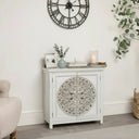 White & Wooden Two Door Sideboard