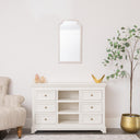White Washed Distressed Wooden Frame Wall Mirror - 40cm x 75cm