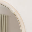 White Washed Wooden Round Wall Mirror - 50cm x 50cm