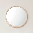 White Washed Wooden Round Wall Mirror - 50cm x 50cm