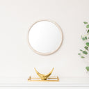 White Washed Wooden Round Wall Mirror - 50cm x 50cm