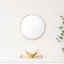 White Washed Wooden Round Wall Mirror - 50cm x 50cm