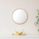 White Washed Wooden Round Wall Mirror - 50cm x 50cm