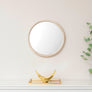 White Washed Wooden Round Wall Mirror - 50cm x 50cm