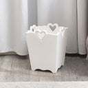 White Wooden Bin With Heart Cut Out