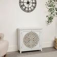 White &amp; Wooden Two Door Sideboard