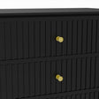 Wide 3 Drawer Chest of Drawers and Pair of Large Bedside Tables - Hales Black Range