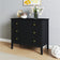 Wide 3 Drawer Chest of Drawers and Pair of Large Bedside Tables - Hales Black Range