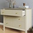 Wide 3 Drawer Chest of Drawers and Pair of Large Bedside Tables - Hales Taupe Range