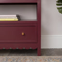 Wine Red Scalloped Storage Sideboard with One Drawer and Shelving - Staunton Wine Red Range