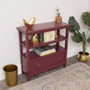 Wine Red Scalloped Storage Sideboard with One Drawer and Shelving - Staunton Wine Red Range