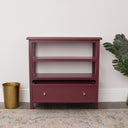 Wine Red Scalloped Storage Sideboard with One Drawer and Shelving - Staunton Wine Red Range