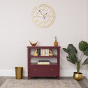 Wine Red Scalloped Storage Sideboard with One Drawer and Shelving - Staunton Wine Red Range