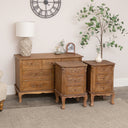 Wooden 7 Drawer Chest of Drawers &amp; Pair of 3 Drawer Bedside Tables - Pays Du Bois Range