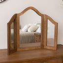 Wooden Dressing Table Desk with Triple Mirror and Stool &amp; Pair of 3 Drawers Bedside Tables - Pays Du Bois Range