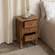 Wooden Dressing Table Desk with Triple Mirror and Stool &amp; Pair of 3 Drawers Bedside Tables - Pays Du Bois Range