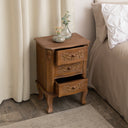 Wooden Dressing Table Desk with Triple Mirror and Stool &amp; Pair of 3 Drawers Bedside Tables - Pays Du Bois Range