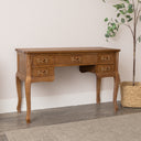 Wooden Dressing Table Desk with Triple Mirror and Stool &amp; Pair of 3 Drawers Bedside Tables - Pays Du Bois Range
