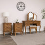 Wooden Dressing Table Desk with Triple Mirror and Stool & Pair of 3 Drawers Bedside Tables - Pays Du Bois Range
