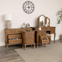 Wooden Dressing Table Set, 7 Drawer Chest of Drawers &amp; Pair of 3 Drawer Bedside Tables - Pays Du Bois Range