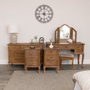 Wooden Dressing Table Set, 7 Drawer Chest of Drawers &amp; Pair of 3 Drawer Bedside Tables - Pays Du Bois Range