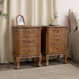 Wooden Dressing Table Set, 7 Drawer Chest of Drawers &amp; Pair of 3 Drawer Bedside Tables - Pays Du Bois Range