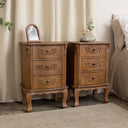 Wooden Dressing Table Set, 7 Drawer Chest of Drawers &amp; Pair of 3 Drawer Bedside Tables - Pays Du Bois Range