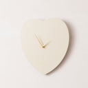 Wooden Ivory &amp; Gold Detailed Heart Shaped Wall Clock - 40cm x 40cm