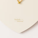 Wooden Ivory &amp; Gold Detailed Heart Shaped Wall Clock - 40cm x 40cm