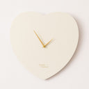 Wooden Ivory & Gold Detailed Heart Shaped Wall Clock - 40cm x 40cm