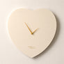 Wooden Ivory & Gold Detailed Heart Shaped Wall Clock - 40cm x 40cm