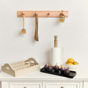 Wooden Peach Wall Utensil Hanging Hooks - 60cm