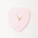 Wooden Pink &amp; Gold Detailed Heart Shaped Wall Clock - 40cm x 40cm