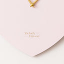 Wooden Pink &amp; Gold Detailed Heart Shaped Wall Clock - 40cm x 40cm